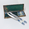 Box of six Saint-Cloud porcelain knives - eighteenth century