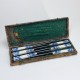 Box of 6 Saint-Cloud porcelain knives - eighteenth century