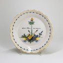 Earthenware plate from Nevers with revolutionary decoration - Eighteenth century - SOLD