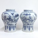 Delft - Two vases with Chinese decoration - Late seventeenth century - SOLD
